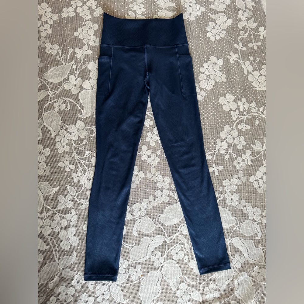 Athleta Navy Blue High-Waisted Leggings XS